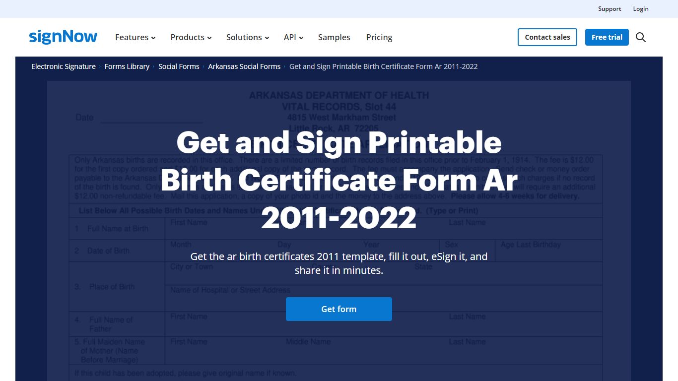 Ar Birth Certificates - Fill Out and Sign Printable PDF Template | signNow